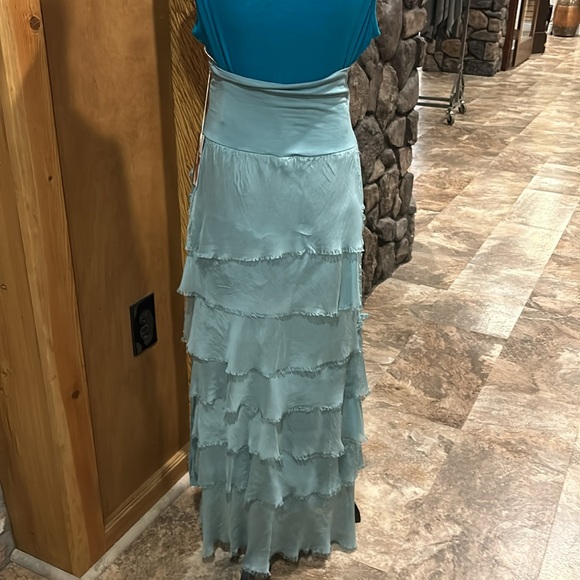 NWT Italy Moda 109% Washable Silk Maxi Skirt OS - Picture 5 of 5